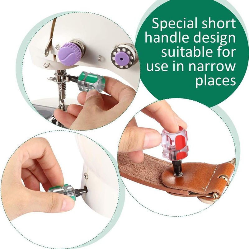 Buspoll Sewing Machine Screwdriver Ultra Short Screwdriver Tool - One Flat Head and One Phillips Screwdriver for Sewing Projects - Image 5